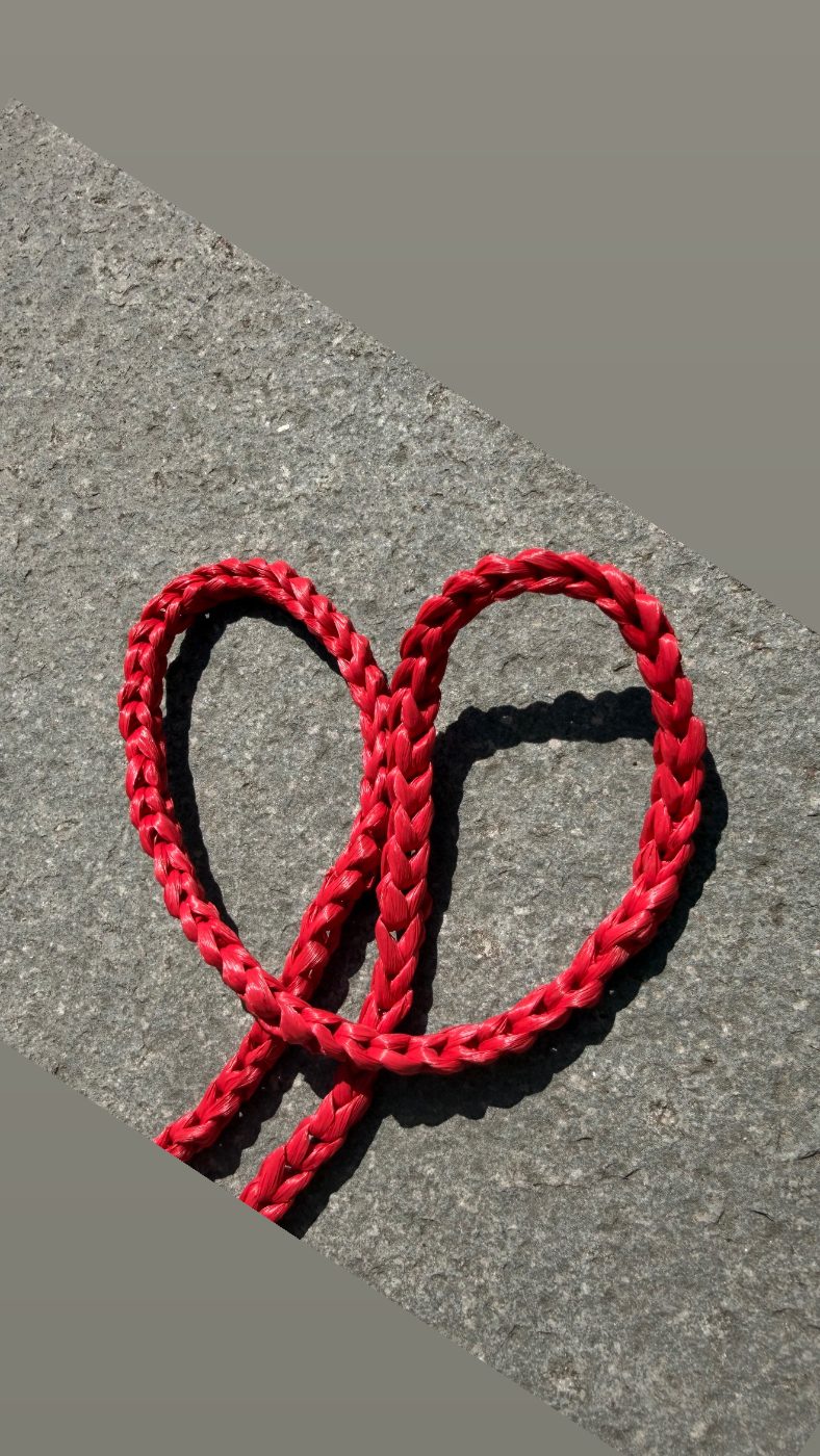 Braided raffia monogram